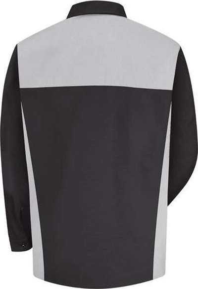 Red Kap SP18L Long Sleeve Motorsports Shirt - Long Sizes - Black/ Silver - HIT a Double - 2
