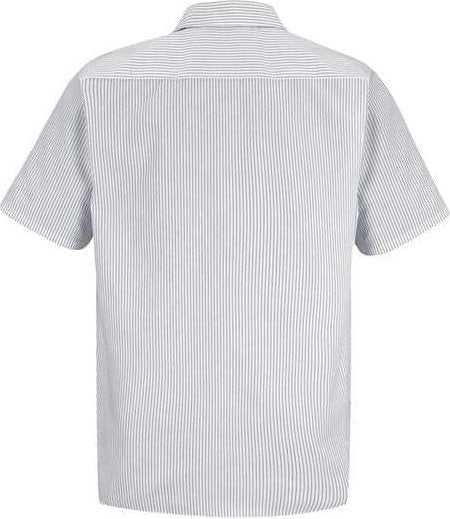 Red Kap SP20 Premium Short Sleeve Work Shirt - CW-White/ Charcoal Stripe - HIT a Double - 2