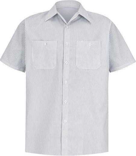 Red Kap SP20 Premium Short Sleeve Work Shirt - CW-White/ Charcoal Stripe - HIT a Double - 1