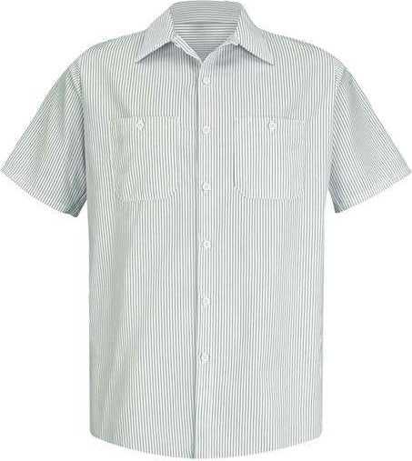 Red Kap SP20 Premium Short Sleeve Work Shirt - GW-White/ Green Stripe - HIT a Double - 1