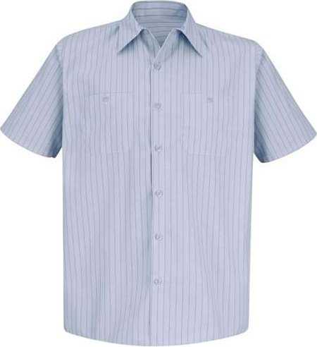 Red Kap SP20 Premium Short Sleeve Work Shirt - Light Blue/ Navy Stripe - HIT a Double - 1