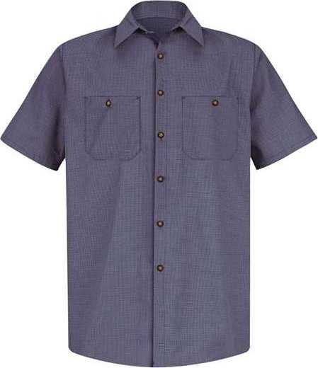Red Kap SP20L Premium Short Sleeve Work Shirt Long Sizes - EX-Blue/ Charcoal - HIT a Double - 1