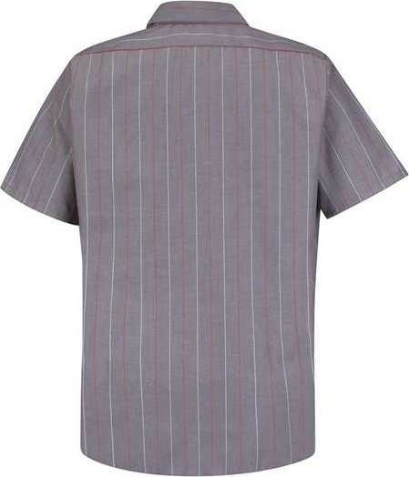 Red Kap SP24 Industrial Short Sleeve Work Shirt - Charcoal/ Red/ White Stripe - HIT a Double - 2