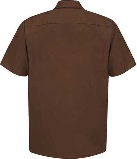 Red Kap SP24 Industrial Short Sleeve Work Shirt - Chocolate Brown - HIT a Double - 2