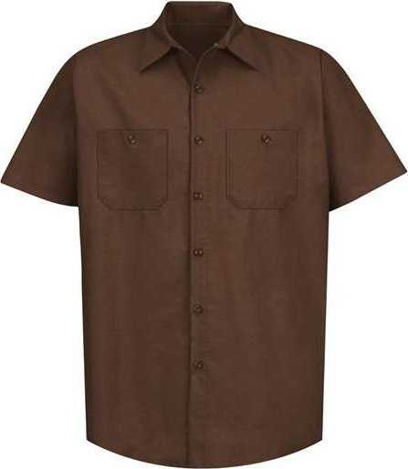 Red Kap SP24 Industrial Short Sleeve Work Shirt - Chocolate Brown - HIT a Double - 1