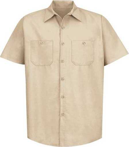 Red Kap SP24 Industrial Short Sleeve Work Shirt - Light Tan - HIT a Double - 1