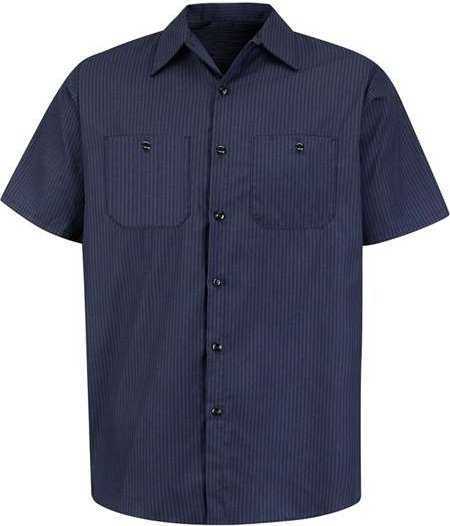 Red Kap SP24 Industrial Short Sleeve Work Shirt - NL-Navy/ Light Blue - HIT a Double - 1