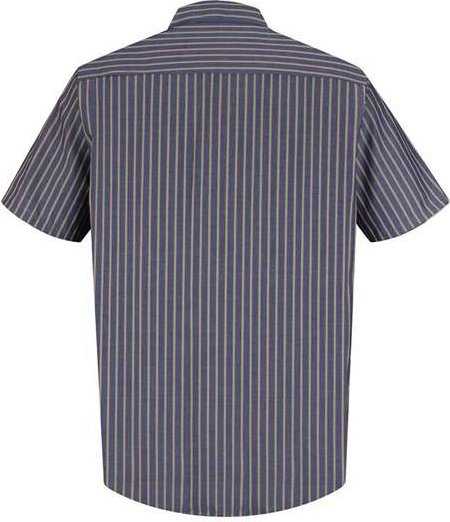 Red Kap SP24 Industrial Short Sleeve Work Shirt - Navy/ Khaki Stripe - HIT a Double - 2