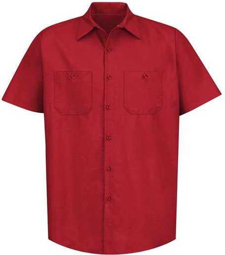 Red Kap SP24 Industrial Short Sleeve Work Shirt - Red - HIT a Double - 1