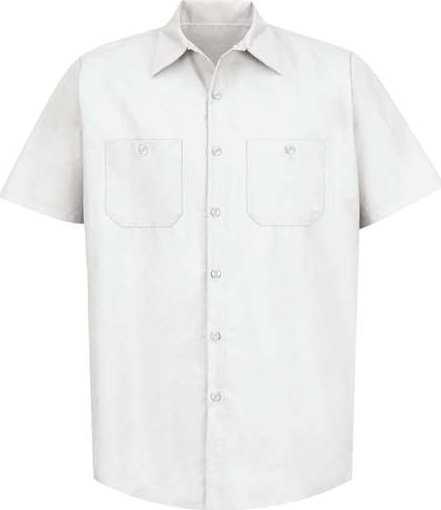 Red Kap SP24 Industrial Short Sleeve Work Shirt - White - HIT a Double - 1