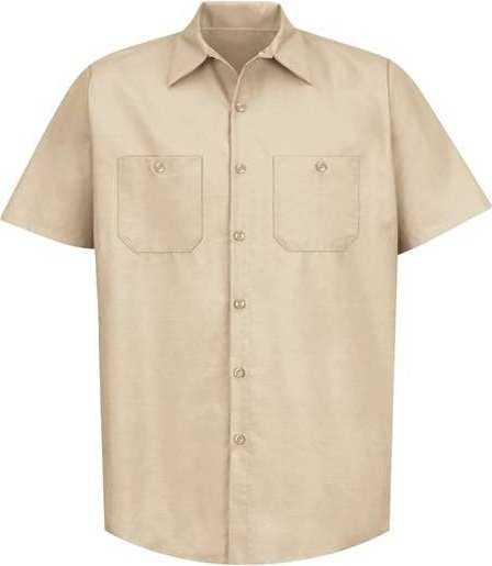 Red Kap SP24L Short Sleeve Work Shirt - Long Sizes - Light Tan - HIT a Double - 1