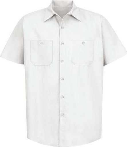 Red Kap SP24L Short Sleeve Work Shirt - Long Sizes - White - HIT a Double - 1