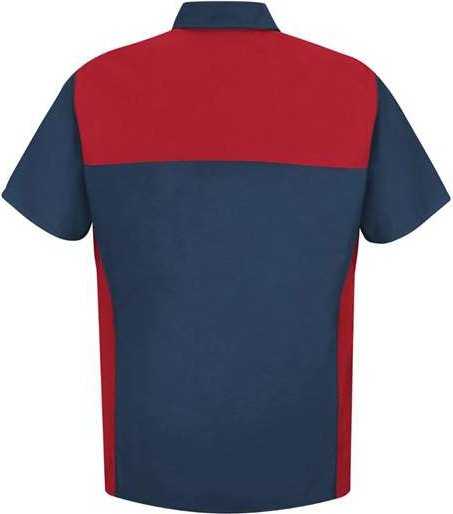 Red Kap SP28 Short Sleeve Motorsports Shirt - Navy/ Red - HIT a Double - 3