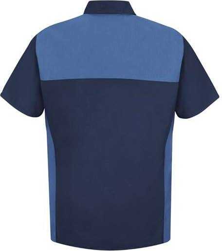 Red Kap SP28L Short Sleeve Motorsports Shirt Long Sizes - Navy/ Postman Blue - HIT a Double - 2