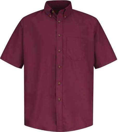 Red Kap SP80L Poplin Short Sleeve Dress Shirt - Long Sizes - Burgundy - HIT a Double - 1