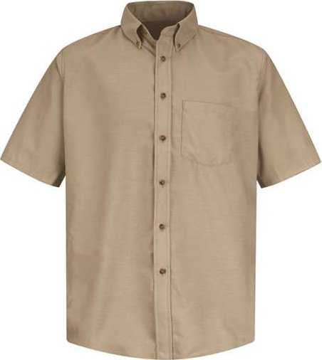 Red Kap SP80L Poplin Short Sleeve Dress Shirt - Long Sizes - Khaki - HIT a Double - 1