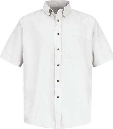 Red Kap SP80L Poplin Short Sleeve Dress Shirt - Long Sizes - White - HIT a Double - 1