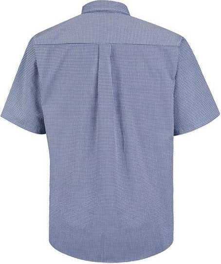 Red Kap SP84L Mini-Plaid Uniform Short Sleeve Shirt - Long Sizes - White/ Blue Plaid - HIT a Double - 2