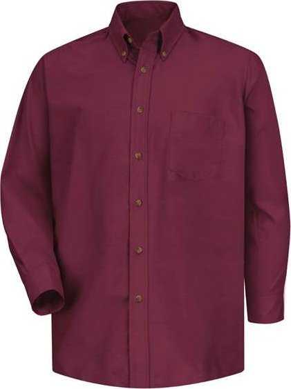 Red Kap SP90 Poplin Long Sleeve Dress Shirt - Burgundy - HIT a Double - 1