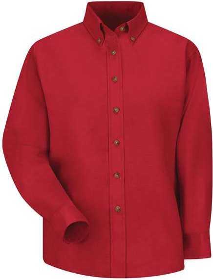 Red Kap SP91 Women&#39;s Long Sleeve Poplin Dress Shirt - Red - HIT a Double - 1