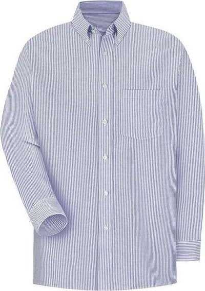 Red Kap SR70EXT Executive Oxford Long Sleeve Dress Shirt - Additional Sizes - BS-Blue White Stripe 35