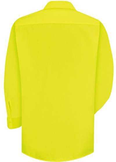 Red Kap SS14L Enhanced Visibility Long Sleeve Work Shirt Long Sizes - Fluorescent Yellow - HIT a Double - 2