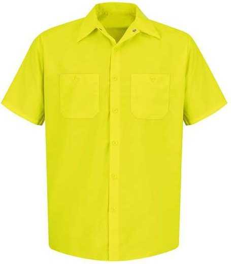 Red Kap SS24 Enhanced Visibility Short Sleeve Work Shirt - Yellow/ Green - HIT a Double - 1