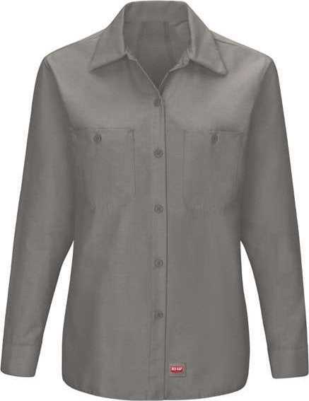 Red Kap SX11 Women&#39;s Long Sleeve Mimix Work Shirt - Gray - HIT a Double - 1
