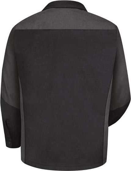 Red Kap SY10 Long Sleeve Automotive Crew Shirt - Black/ Charcoal - HIT a Double - 2