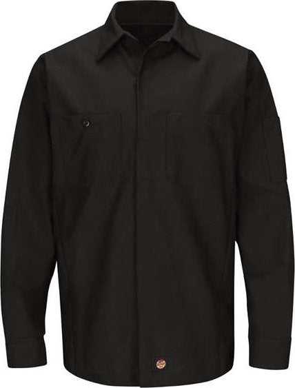 Red Kap SY10 Long Sleeve Automotive Crew Shirt - Black - HIT a Double - 1