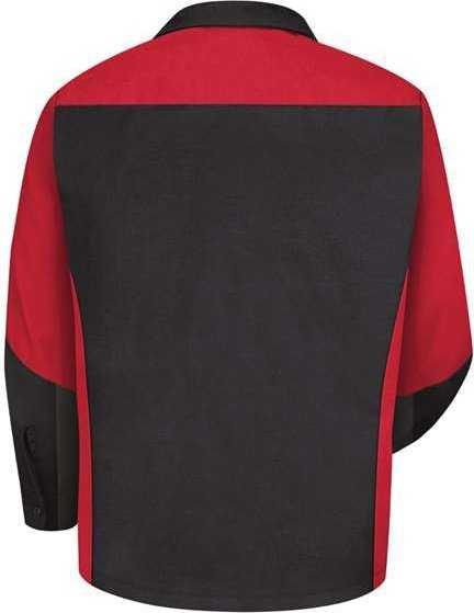 Red Kap SY10 Long Sleeve Automotive Crew Shirt - Black/ Red - HIT a Double - 2