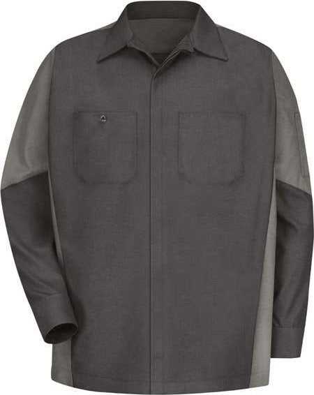 Red Kap SY10 Long Sleeve Automotive Crew Shirt - Charcoal/ Gray - HIT a Double - 1
