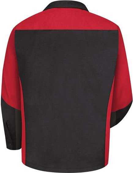 Red Kap SY10L Long Sleeve Automotive Crew Shirt - Long Sizes - Black/ Red LONG SIZES - HIT a Double - 2