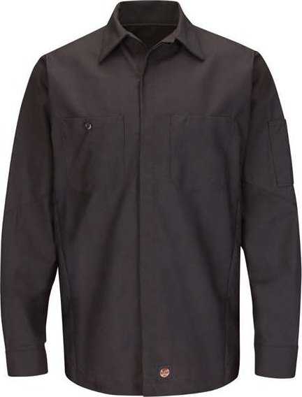 Red Kap SY10L Long Sleeve Automotive Crew Shirt - Long Sizes - Charcoal - HIT a Double - 1