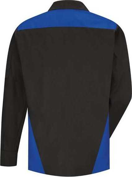 Red Kap SY18L Long Sleeve Tri-Color Shop Shirt - Long Sizes - Black/ Royal Blue/ Light Gray - HIT a Double - 1