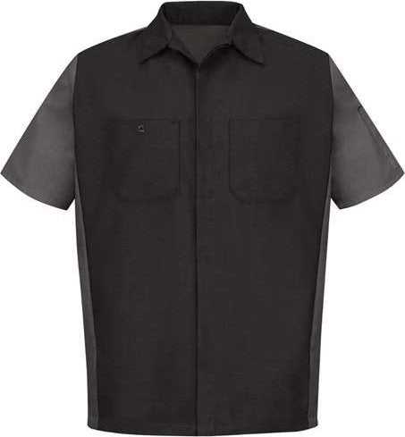 Red Kap SY20 Short Sleeve Automotive Crew Shirt - Black/ Charcoal - HIT a Double - 1