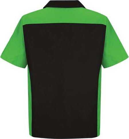 Red Kap SY20 Short Sleeve Automotive Crew Shirt - Black/ Lime - HIT a Double - 2