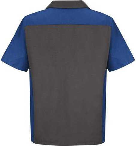 Red Kap SY20L Short Sleeve Automotive Crew Shirt - Long Sizes - Charcoal/ Royal - HIT a Double - 2