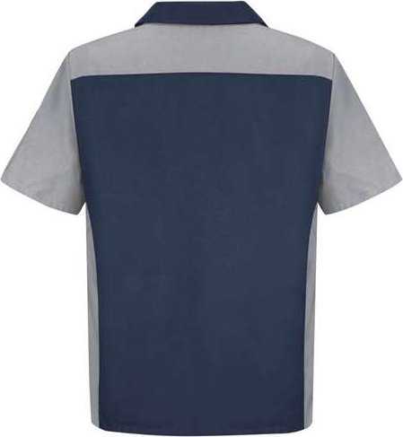 Red Kap SY20L Short Sleeve Automotive Crew Shirt - Long Sizes - Navy/ Gray - HIT a Double - 2