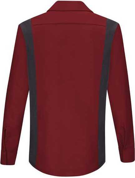 Red Kap SY31 Women&#39;s Performance Plus Long Sleeve Shop Shirt with Oilblok Technology - Fireball Red/ Charcoal - HIT a Double - 2
