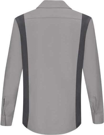 Red Kap SY31 Women's Performance Plus Long Sleeve Shop Shirt with Oilblok Technology - Light Gray/ Charcoal - HIT a Double - 1
