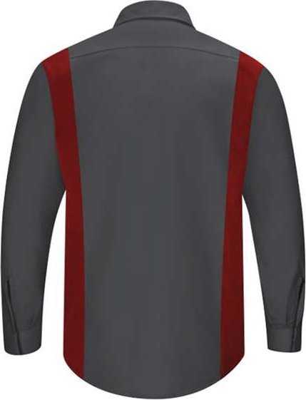 Red Kap SY32 Performance Plus Long Sleeve Shirt with OilBlok Technology - Charcoal/ Fireball Red - HIT a Double - 2