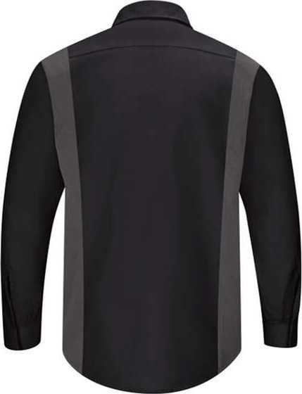 Red Kap SY32L Performance Plus Long Sleeve Shirt with OilBlok Technology - Long Sizes - Black/ Charcoal - HIT a Double - 2