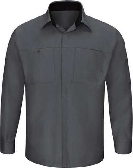 Red Kap SY32L Performance Plus Long Sleeve Shirt with OilBlok Technology - Long Sizes - Charcoal/ Black - HIT a Double - 1