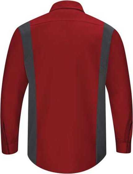 Red Kap SY32L Performance Plus Long Sleeve Shirt with OilBlok Technology - Long Sizes - Fireball Red/ Charcoal - HIT a Double - 2