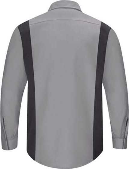 Red Kap SY32L Performance Plus Long Sleeve Shirt with OilBlok Technology - Long Sizes - Light Gray/ Charcoal - HIT a Double - 2