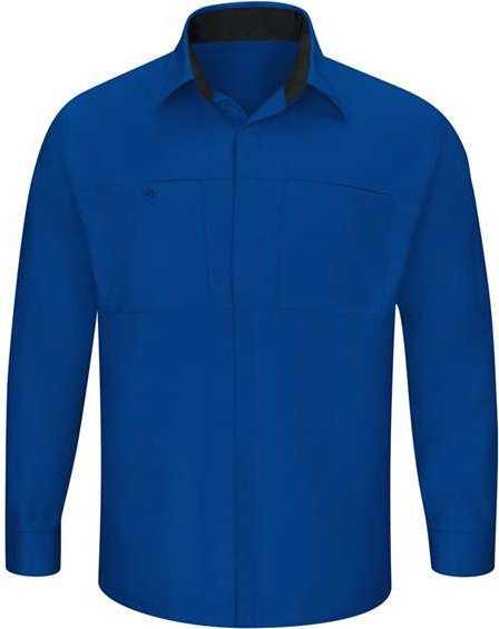 Red Kap SY32L Performance Plus Long Sleeve Shirt with OilBlok Technology - Long Sizes - Royal Blue/ Black - HIT a Double - 1