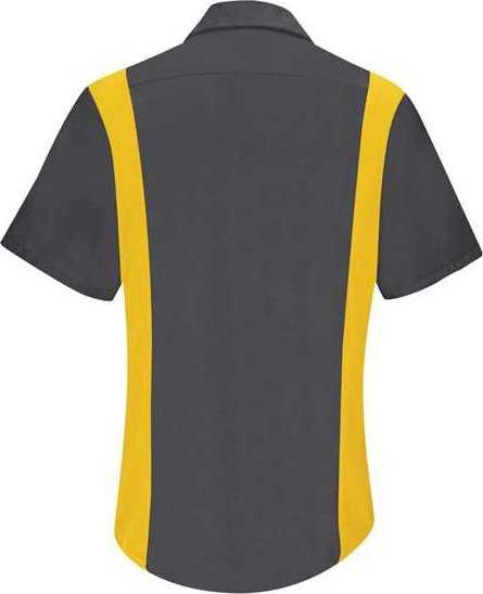 Red Kap SY41 Women&#39;s Performance Plus Short Sleeve Shop Shirt with Oilblok Technology - Charcoal/ Yellow - HIT a Double - 2