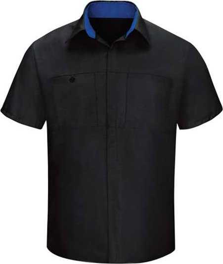 Red Kap SY42 Performance Plus Short Sleeve Shirt with Oilblok Technology - Black/ Royal Blue - HIT a Double - 1