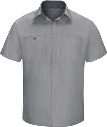 Red Kap SY42 Performance Plus Short Sleeve Shirt with Oilblok Technology - Light Gray/ Charcoal - HIT a Double - 1